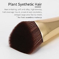 Triangle Flat Top Foundation Brush By Enzo Ken, Cream Contour And Bronzer Brush, Makeup Brushes For Foundation And Concealer, Liquid Foundation, Powder Contour And Bronzer, Liquid Blush Blending- Makeup Straight, Simple Natural Color, Eye Concealer, No...