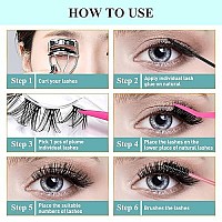 Amzgirl Diy Lash Extensions At Home,Individual Volume Eyelash Extension,Natural Lashes Clusters, Pre-Cut Lashes 10 Mini Lash Clusters,3D False Lashes Fluffy(2Pairs 2Style)