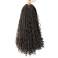 Ayana Goddess Box Braids Crochet Hair 18 Inch Bohomian Crochet Braids Box Braids Crochet Box Braids Curly Ends Synthetic Crochet Braids Hair Extensions For Women (18 Inch (Pack Of 7), 4)