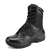 Nortiv 8 Mens Military Tactical Work Boots Side Zip Hiking Motorcycle Combat Boots Black 105 Wide Response-W