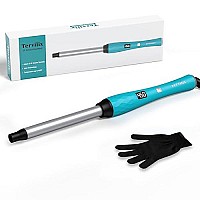 Terviiix 34 Curling Wand For Bouncy Curl, Ceramic Curling Iron Wand For Medium To Long Hair, Small Barrel Curling Wand That Stay Hot, Keratin Argan Oil Infused, Lcd Digital Display, Dual Voltage