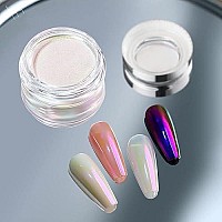 Prettydiva Aurora Chrome Nail Powder - Moonlight Chrome Nail Powder With Multi Color Shifting Metallic Powders Mirror Effect, Magic Moonlight Yellow Effect Iridescent Pigment Powder For Nails