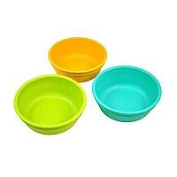 Re Play 3 Pack Made In Us 12 Oz Stackable Bowls - Made From Eco Friendly Heavyweight Recycled Milk Jugs - 3 Bowls 1 Lid - Halloween