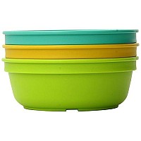 Re Play 3 Pack Made In Us 12 Oz Stackable Bowls - Made From Eco Friendly Heavyweight Recycled Milk Jugs - 3 Bowls 1 Lid - Halloween