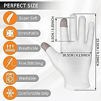 4 Pairs Touch Screen Moisturizing Gloves White Cotton Moisturizing Gloves Overnight Bedtime Heal Eczema Sleeping Lotion Hand Spa Treatment Gloves Repair Rough Cracked Dry Chapped Hands Skin