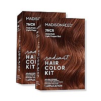 Madison Reed Radiant Hair Color Kit, Light Copper Red For 100 Gray Coverage, Ammonia-Free, 7Ncr Vesuvius Red, Permanent Hair Dye, Pack Of 2