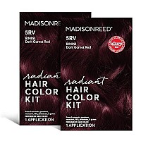 Madison Reed Radiant Hair Color Kit, Dark Garnet Red For 100 Gray Coverage, Ammonia-Free, 5Rv Rimini Garnet, Permanent Hair Dye, Pack Of 2