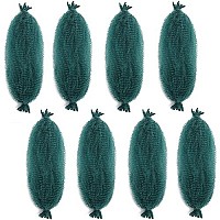 18Inch Pre-Separated Springy Afro Twist Hair 8 Packs Green Pre-Fluffy Natural Curls Are Perfect For Marley Crochet Hair Suitable For Black Women (Green, 18 Inch)