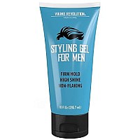 Viking Revolution Hair Gel For Men Strong Hold - Mens Hair Gel Extra Strenght - Styling Gel For Hair Clear Hair Gel - Firm Hold Gel Hair High Shine Non-Flaking Curly Hair Gel (10Oz)