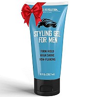 Viking Revolution Hair Gel For Men Strong Hold - Mens Hair Gel Extra Strenght - Styling Gel For Hair Clear Hair Gel - Firm Hold Gel Hair High Shine Non-Flaking Curly Hair Gel (10Oz)