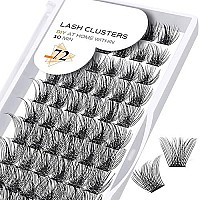 Lash Clusters C Curl 12Mm Diy Eyelash Extensions 72 Clusters Lashes C D Curl Bq Lash Mega Volume Individual Lashes Eyelash Clusters Extensions Individual Lashes Cluster Diy At Home (Nm-C-12-18)