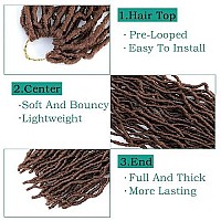 8 Packs Faux Locs Crochet Hair 24 Inch New Soft Locs Crochet Hair For Black Women Pre-Looped Long Goddess Locs Crochet Braids Curly Wavy Braiding Hair Extension (30)