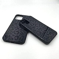 Xunqian Compatible For Iphone 14 Plus Case, Black Leopard Cheetah Animal Skin Print Art Thin Soft Black Tpu Tempered Mirror Protective Case For Apple 14 Plus (For Iphone 14 Plus)