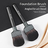 Large Wide Foundation Brush By Enzo Ken, Angled Cream Contour Brush, Blush And Bronzer Brush, Makeup Brushes For Concealer, Liquid Foundation, Powder Contour And Bronzer, Liquid Blush Blending- Diy Facial Mask Brush Firm- Blush Wet Cosmetics Blending (...