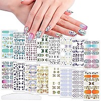 Wokoto 16 Sheets Butterfly Nail Polish Strips Full Nail Wraps For Women Nail Butterfly Stickers For Nails 224 Tips Gel Nail Wraps Fingernail Stickers Nail Polish Stickers Stick On Nail Polish Wraps