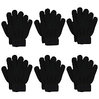 Onesing 3 Pairs Kids Gloves Winter Gloves For Kids Warm Gloves Stretchy Knit Toddler Gloves For Boys Girls