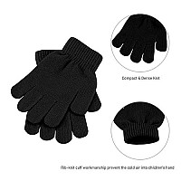 Onesing 3 Pairs Kids Gloves Winter Gloves For Kids Warm Gloves Stretchy Knit Toddler Gloves For Boys Girls