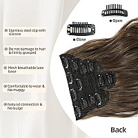 Fliace Clip In Hair Extensions, 6 Pcs Natural Soft Hair Blends Well Hair Extensions, Medium Brown Long Wavy Hairpieces(20Inch, 6Pcs, Medium Brown)