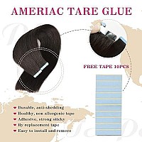 Tape In Hair Extensions Human Hair 100 Real Remy Human Hair Extensions Seamless Straight Hair Extensions Real Human Hair Tape In Extensions 22 Inch 20Pieces 50Gset 1B Natural Black