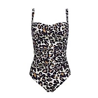 Ekouaer Vintange One Piece Bathing Suit Retro Slimming Swim Suit,Leopard,X-Large