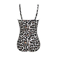 Ekouaer Vintange One Piece Bathing Suit Retro Slimming Swim Suit,Leopard,X-Large