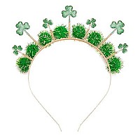 Cealxheny St Patricks Day Headbands, Glitter Rhinestone Shamrock Headbands Lucky Irish Hairbands St Patricks Day Accessories Party Favors Gifts (Style A)