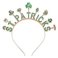 Cealxheny St Patricks Day Headbands, Glitter Rhinestone Shamrock Headbands Lucky Irish Hairbands St Patricks Day Accessories (Stparticks Day)