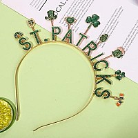 Cealxheny St Patricks Day Headbands, Glitter Rhinestone Shamrock Headbands Lucky Irish Hairbands St Patricks Day Accessories (Stparticks Day)