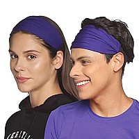 Boldfit Nylon Gym Headband For Men And Women - Sports Headband For Workout & Running, Breathable, Non-Slip & Quick Drying Head Bands For Long Hair (Blue), One Size