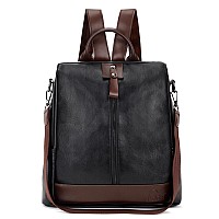 Vismiintrend Stylish Women Black Leather Backpack Handbag For Teen Girls | Everyday Use Ladies Sling Bag Shoulder Purse For Office, College, Travel, Birthday Gift For Wife | Rakhi Gifts For Sisters