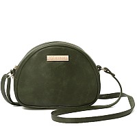 Vismiintrend Leather Half Moon Sling Crossbody Bags For Women & Girl | Daily Use Small Green Handbag For Teens, Casual Side Bags For Travel, College | Gift For Birthday, Anniversary, Rakhi