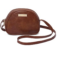 Vismiintrend Leather Half Moon Sling Crossbody Bags For Women & Girl | Daily Use Small Tan Handbag For Teens, Casual Side Bags For Travel, College | Gift For Birthday, Anniversary, Rakhi