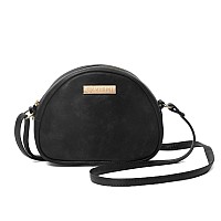 Vismiintrend Stylish Leather Half Moon Sling Bag For Women & Girls With Adjustable Strap | Everyday Black Crossbody Bags For Teen, Casual Side Handbag For Party, Travel, Airport, Birthday & Rakhi Gift