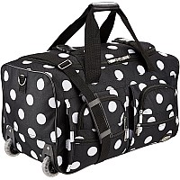 22 Inch Rolling Duffle Bag Black Dot