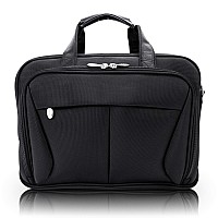 R Series Pearson 17 Nylon Expandable Double Compartment Laptop Briefcase Black