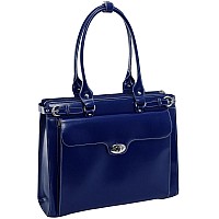 W Series Winnetka 15 Leather Laptop Briefcase Navy