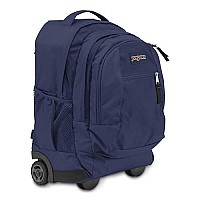 Jansport Driver 8 Rolling Backpack Wheeled Travel Bag With 15Inch Laptop Sleeve Navy