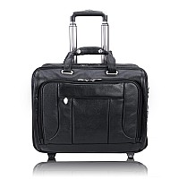 S Series West Town 17 Leather Flythrough Checkpointfriendly Patented Detachable Wheeled Laptop Briefcase Black