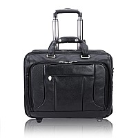 S Series West Town 17 Leather Flythrough Checkpointfriendly Patented Detachable Wheeled Laptop Briefcase Black