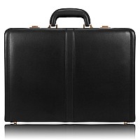 V Series Harper Leather 45 Expandable Attach Briefcase Black