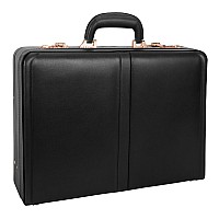 V Series Harper Leather 45 Expandable Attach Briefcase Black