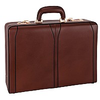 V Series Turner Leather 45 Expandable Attach Briefcase Brown