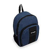 Everest Luggage Backpack With Front And Side Pockets Navy Large