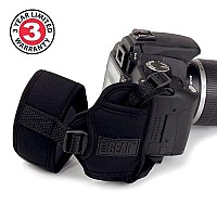 Usa Gear Professional Camera Grip Hand Strap With Black Neoprene Design And Metal Plate Compatible With Canon Fujifilm Nik