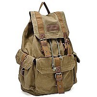 Gootium 21101Amg Specially High Density Thick Canvas Backpack Rucksack Army Green Large