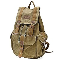 Gootium 21101Amg Specially High Density Thick Canvas Backpack Rucksack Army Green Large