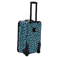 4 Pc Blue Leopard Luggage Set - Blueleopard