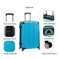 Rockland London Hardside Spinner Wheel Luggage Silver 3Piece Set 202428