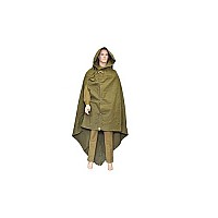 Made In Ussr Original Soviet Russian Army Wwii Type Soldier Field Canvas Cloak Tent Raincoat Poncho Plaschpalatka With Leather