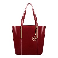 M Series Alicia Leather Ladies Tote With Tablet Pocket Red